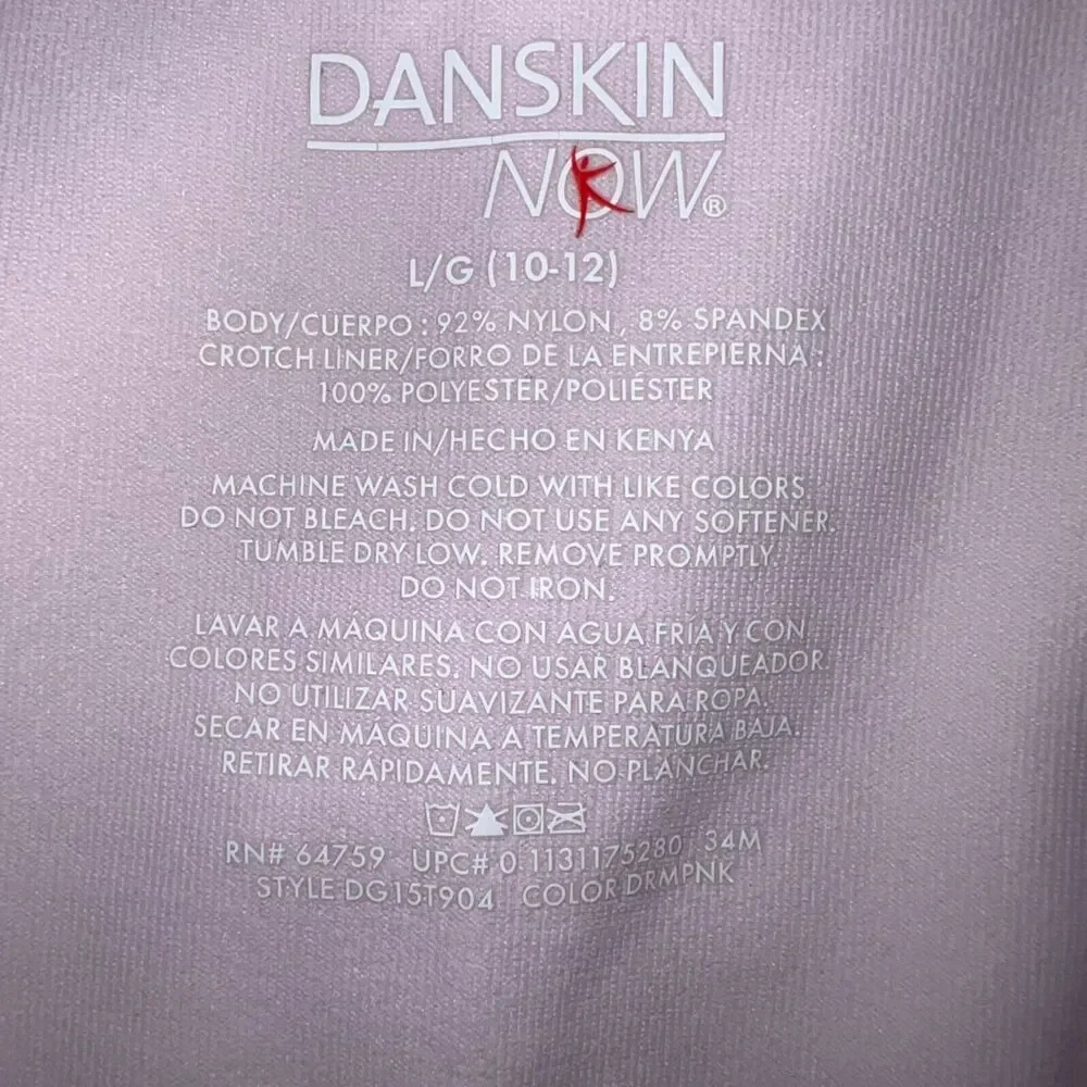 Danskin Now Girls Dance Leotard Blush Pink Strappy Crisscross Back Large 10 12